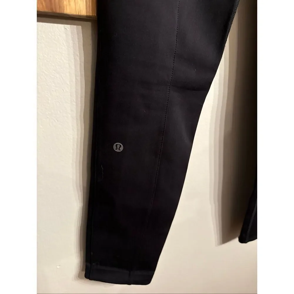 Lululemon Black Pleated Zip Pockets Pull-On Stretch Tapered‎ Ankle Pants Size 6